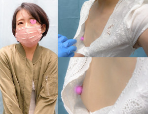 4人の美人妻たちの胸チラ/パンチラ/垂れた乳首をセクハラ検診/【ワクチン接種/1回目】