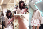 高画質パンチラ313 セレブ系美少女お姉さんの食い込みホワイトレースパンチラ!