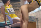 女性陸上選手盗撮チカン③ 第5×回特別国体千〇県大会陸上競技会≪ウォーミングアップ肉体観察→競技場給湯室≪イラマ、生かん膣射、顔