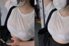 【透けブラ】若娘の汗だくTシャツからの透け透けブラを長時間粘着撮りで堪能