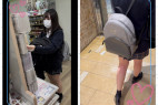 激カワハーフ青チェ Kの染み付き生Pを逆さ撮り