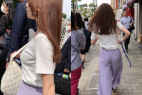 【横からの眺め174】小柄でスタイル抜群のOLさんの隠れ巨乳!