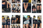 35分の電車内で真上・対面のマルチアングルで接写!14名の美人制服私服美女のエロ過ぎる生脚美脚535