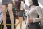 【音あり高画質】パンスト巨乳OLさん股間丸見え!